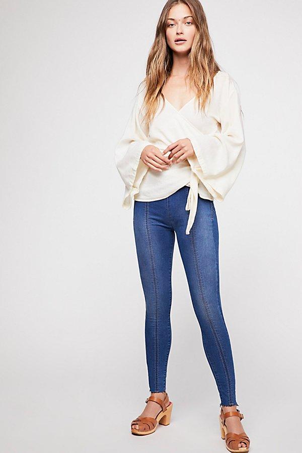 Seamed Pull-on Skinny Jeans By Free People Denim